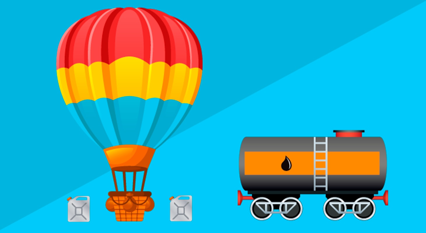 What type of fuel does a hot air balloon use?